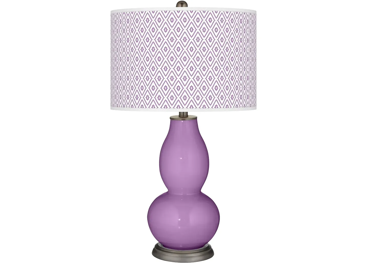 Color Plus African Violet Diamonds Double Gourd Table Lamp